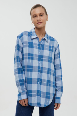 Блузка в клетку свободного кроя