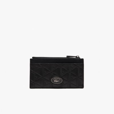 Кожаный кошелёк-монетница Lacoste Monogram на молнии