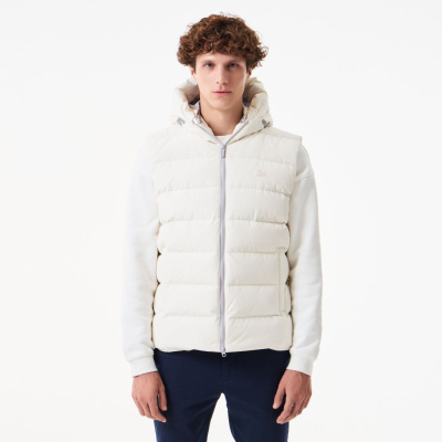 Мужской утеплённый стёганый жилет Lacoste с капюшоном