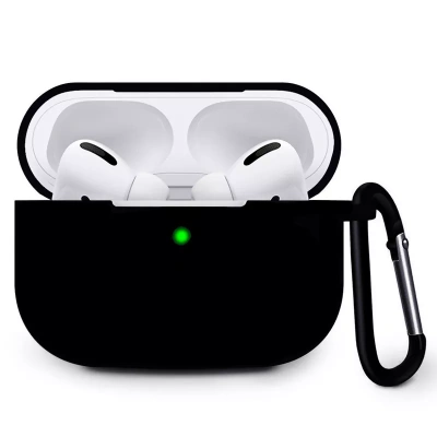 Чехол Protective Case для AirPods Pro 3 силиконовый с карабином (черный)