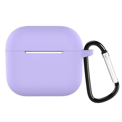 Чехол Protective Case для AirPods 4 силиконовый с карабином (лавандовый)