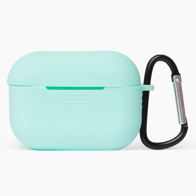 Чехол Protective Case для AirPods 4 силиконовый с карабином (тиффани)