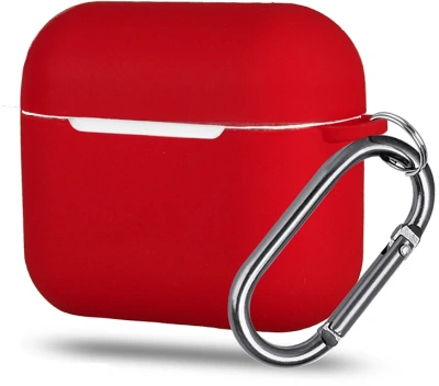 Чехол Protective Case для AirPods 4 силиконовый с карабином (красный)