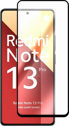 Защитное стекло Krutoff Premium для Xiaomi REDMI Note 13 Pro 4G с чёрной рамкой