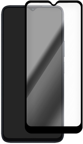 Защитное стекло Krutoff Premium для TECNO Spark GO (2024) с чёрной рамкой