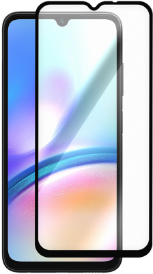 Защитное стекло Krutoff Premium для Samsung Galaxy A05s с чёрной рамкой