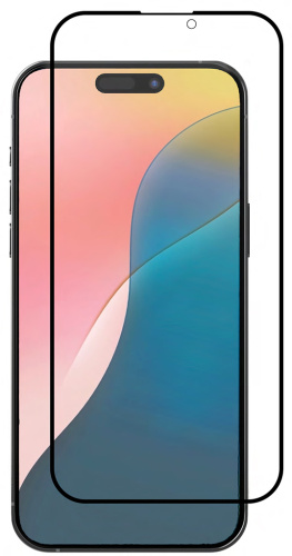 Защитное стекло uBear Extreme Nano Shield Privacy для Apple iPhone 16 с чёрной рамкой