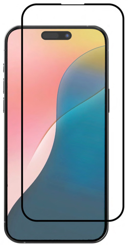 Защитное стекло uBear Extreme Nano Shield для Apple iPhone 16 с чёрной рамкой