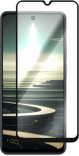 Защитное стекло Krutoff Premium для realme C65 с чёрной рамкой