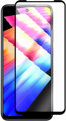 Защитное стекло Krutoff Premium для Infinix Hot 30 Play с чёрной рамкой