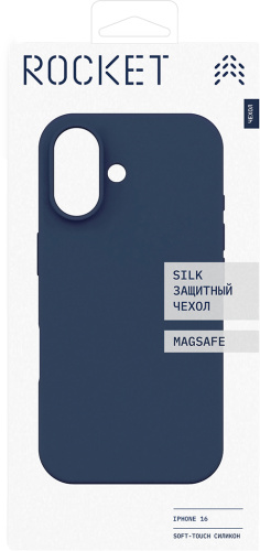 Клип-кейс Rocket Silk для Apple iPhone 16 с MagSafe Тёмно-синий