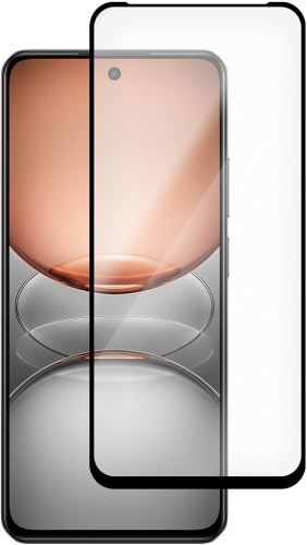 Защитное стекло Krutoff Premium для realme C75 с чёрной рамкой