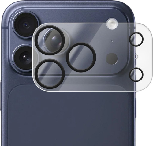 Защитное стекло Krutoff для объективов камеры Apple iPhone 17 Pro Max с чёрным ободком