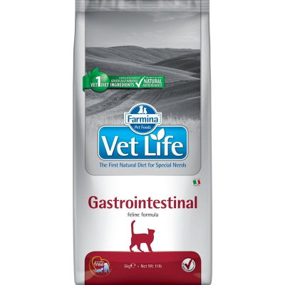 Farmina Vet Life Cat Gastrointestinal ветеринарный диетический сухой корм для взрослых кошек с воспалительными заболеваниями ЖКТ - 5 кг диетические супер премиум для взрослых с курицей мешок Импортный корм 1 уп. х 1 шт. х 5 кг