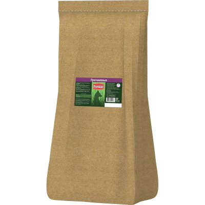 Четвероногий Гурман каша моментальная для собак, хлопья гречневые - 15 кг повседневный премиум для взрослых с гречкой для всех пород мешок Российский корм 1 уп. х 1 шт. х 15 кг