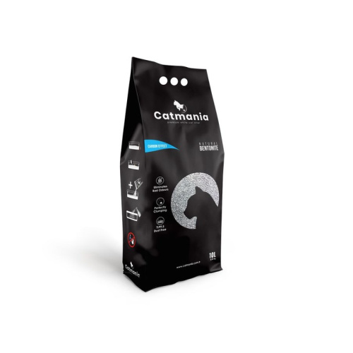 Наполнитель комкующийся Catmania Carbon Effect для кошачьего туалета с добавлением активированного угля - 10 л повседневный супер премиум для всех возрастов мешок Турция 1 уп. х 1 шт. х 8.5 кг
