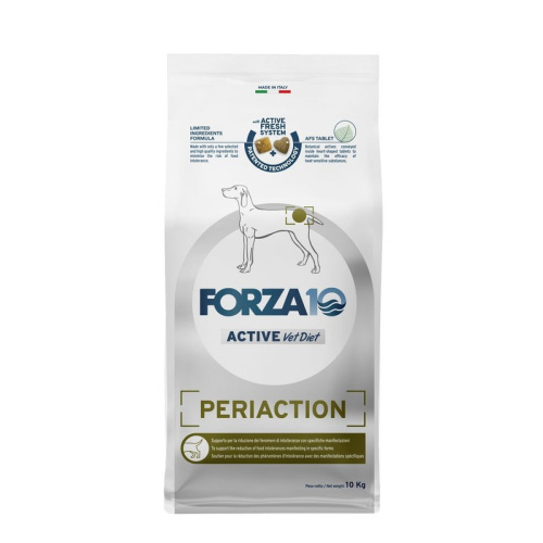 Forza10 Active VetDiet Periaction сухой корм для собак всех пород, с рыбой - 10 кг ветеринарный супер премиум без курицы для взрослых с рыбой для всех пород мешок Италия 1 уп. х 1 шт. х 10 кг