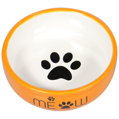 Mr.Kranch Meow миска для кошек, керамическая, оранжевая - 380 мл для всех возрастов Китай 1 уп. х 1 шт. х 0.28 кг
