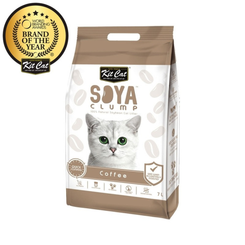 Kit Cat SoyaClump Soybean Litter Coffee соевый биоразлагаемый комкующийся наполнитель с ароматом кофе - 7 л повседневный супер премиум для всех возрастов Сингапур 1 уп. х 1 шт. х 2.5 кг