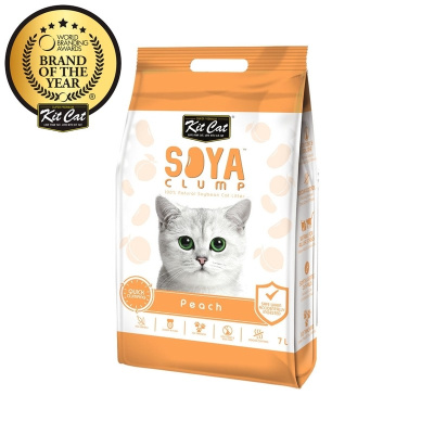 Kit Cat SoyaClump Soybean Litter Peach соевый биоразлагаемый комкующийся наполнитель с ароматом персика - 7 л повседневный супер премиум для всех возрастов Сингапур 1 уп. х 1 шт. х 2.5 кг