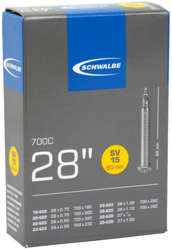 Камера Schwalbe 28" (облегченная (толщина стенки 0,75 мм) 700x18-25C ниппель 60 мм (спорт))