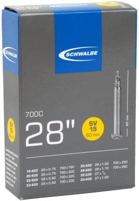 Камера Schwalbe 28" (стандартная толщина 28x1.1-1.75C ниппель 60 мм (спорт))
