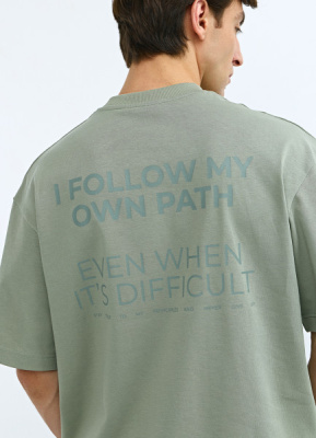 Футболка с принтом, Зеленый