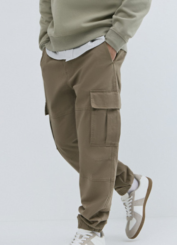 Джоггеры из твила с карго-карманами, Бежевый
