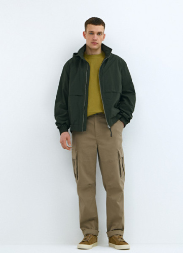 Брюки карго из твила, Бежевый