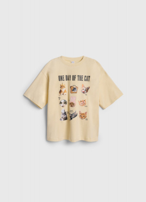 Футболка с принтом для девочек, Желтый