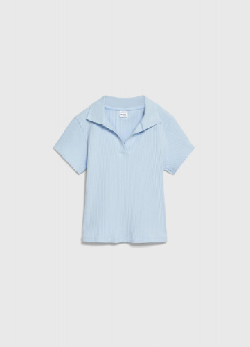 Поло в рубчик для девочек, Голубой