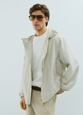 Ветровка с капюшоном, Бежевый