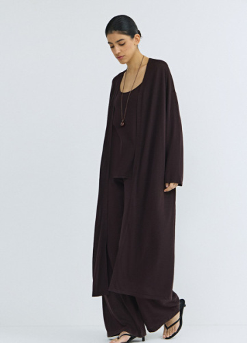 Удлиненный кардиган, Коричневый