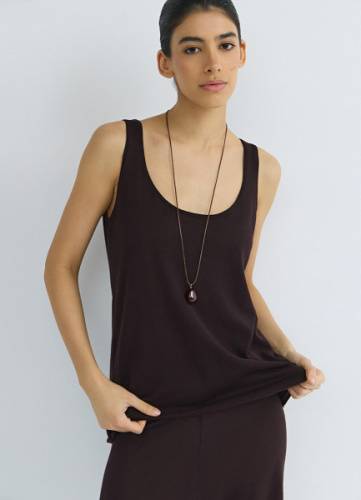 Вязаная майка, Коричневый