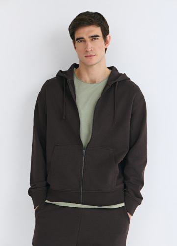 Базовая толстовка на молнии, Коричневый