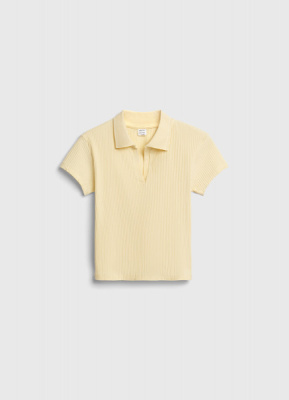 Поло в рубчик для девочек, Желтый
