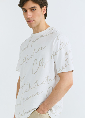 Футболка с принтом, Белый