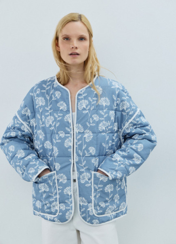 Легкая стеганая куртка, Синий