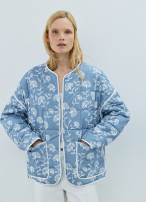 Легкая стеганая куртка, Синий