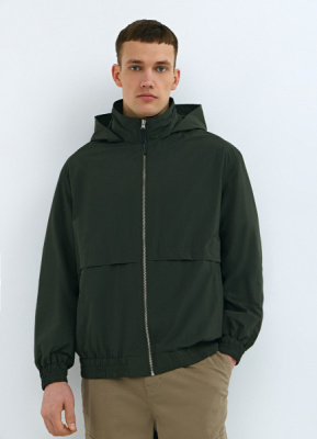 Ветровка с потайным капюшоном, Зеленый