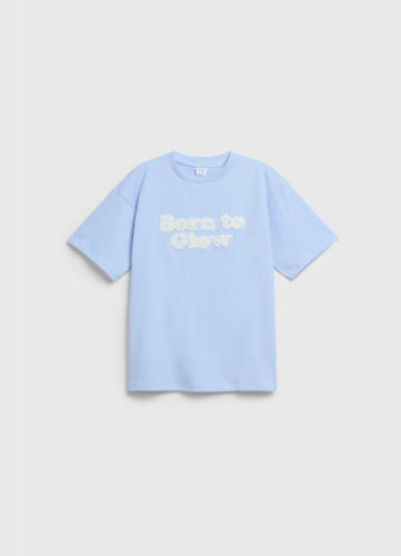 Футболка с аппликацией для девочек, Голубой