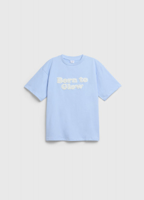 Футболка с аппликацией для девочек, Голубой