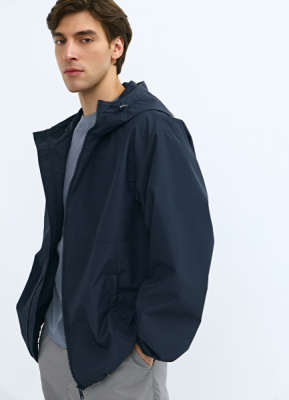 Ветровка с капюшоном, Синий