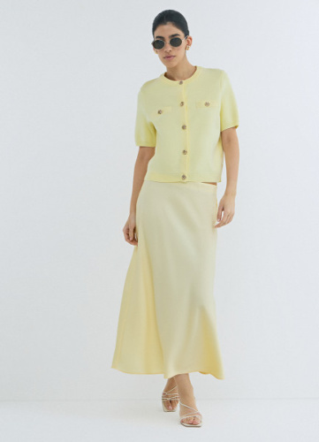 Кардиган с коротким рукавом, Желтый