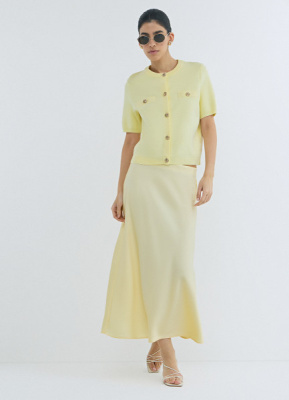 Кардиган с коротким рукавом, Желтый