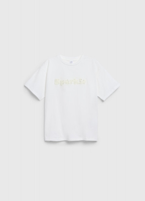 Футболка с аппликацией для девочек, Белый