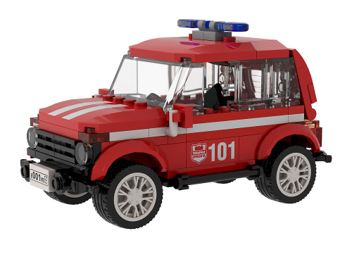 Бриксити AB-1313 Конструктор Патрульный автомобиль пожарных Огнеборец