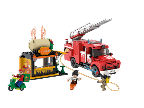 Бриксити AB-1316 Конструктор Пожар в кафе Шаурма на Бриковой