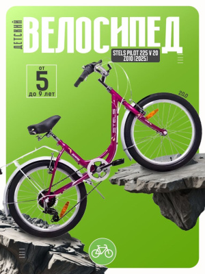Детский велосипед Stels Pilot 225 V 20 Z010, год 2025, цвет Розовый