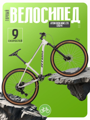 Горный велосипед Atom Bion Nine LTD, год 2024, цвет Белый, ростовка 18.5